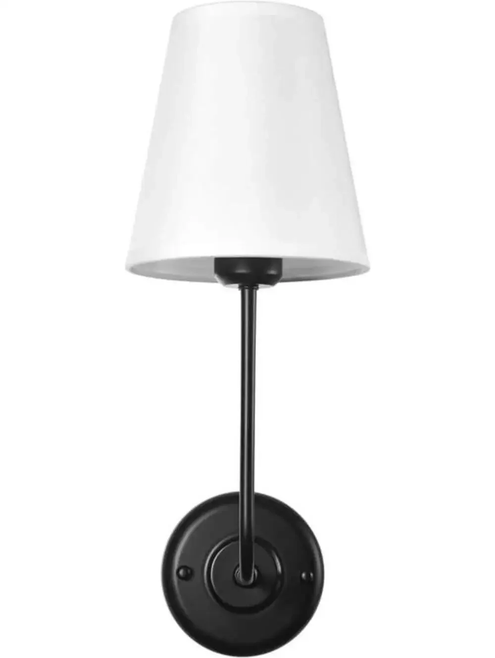 TERLEENART Black Hardwired Wall Sconces with White Shades, Pair, Black Metal
